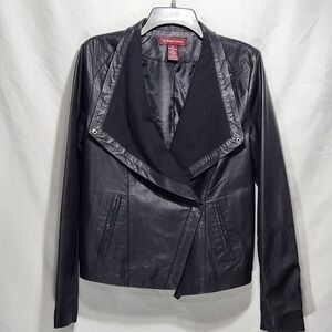 Bagatelle Vintage 90s Womens Genuine Leather Jacket Size Medium Black